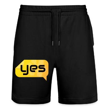 yes - Stanley/Stella Unisex Bio Joggingshorts Trainer  - Schwarz - Vorne - Nik (191cm) & Marisol (170cm)