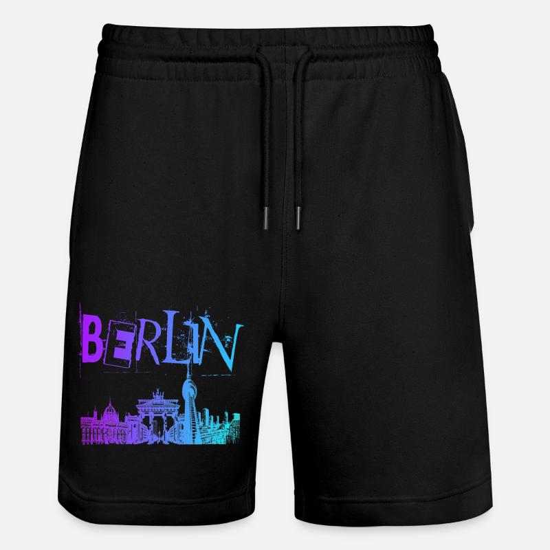 Berlin Skyline Panorama - Stanley/Stella Unisex Bio Joggingshorts Trainer  - Schwarz