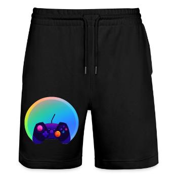 Gamer Gamer Video Game Controller Gaming Gaming - Stanley/Stella Trainer Unisex Organic Jogging Shorts - black - Front - Nik (191cm) & Marisol (170cm)