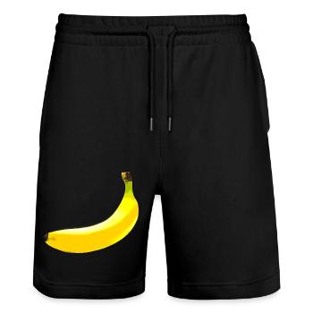 Banane - Stanley/Stella Unisex Bio Joggingshorts Trainer  - Schwarz - Vorne - Nik (191cm) & Marisol (170cm)