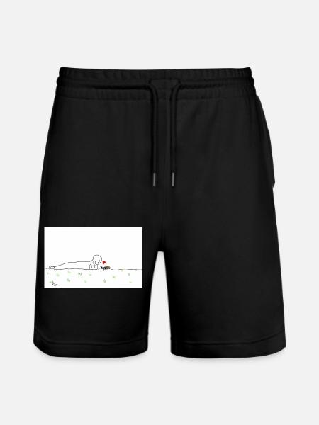 Käferchen mit Freund:in - Stanley/Stella Unisex Bio Joggingshorts Trainer - Schwarz