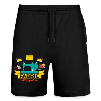 Machine à coudre d’artisanat de chuchoteur de tissu - Short de jogging bio TRAINER Stanley/Stella unisexe - noir - Devant - Nik (191cm) & Marisol (170cm)