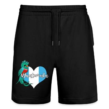 Guatemala drapeau guatémaltèque ADN I cadeau - Short de jogging bio TRAINER Stanley/Stella unisexe - noir - Devant - Nik (191cm) & Marisol (170cm)