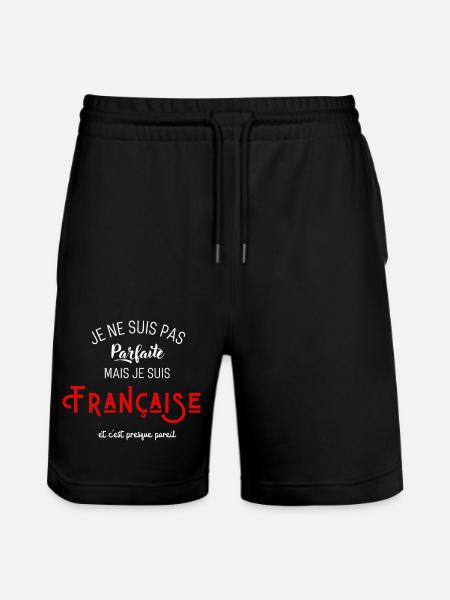 Pas parfaite mais française - Short de jogging bio TRAINER Stanley/Stella unisexe - noir