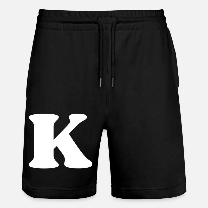 Letter k - Stanley/Stella Trainer Unisex Organic Jogging Shorts - black