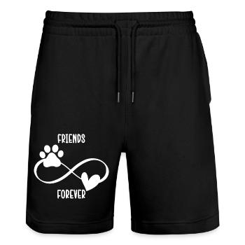 Hunde Hundefreund Haustier - Stanley/Stella Unisex Bio Joggingshorts Trainer  - Schwarz - Vorne - Nik (191cm) & Marisol (170cm)