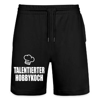 talentierter Hobbykoch - Stanley/Stella Unisex Bio Joggingshorts Trainer  - Schwarz - Vorne - Nik (191cm) & Marisol (170cm)