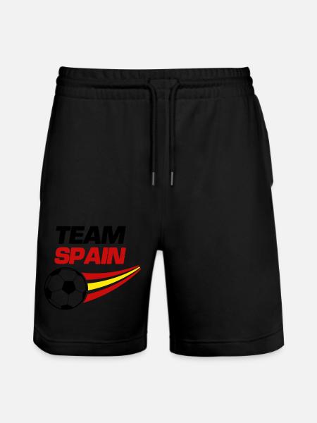 Team Spain Soccer - Stanley/Stella Trainer Unisex Organic Jogging Shorts - black