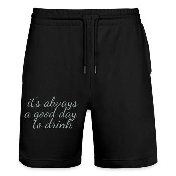 it s always a good day to drink lusitger saying - Stanley/Stella Trainer Unisex Organic Jogging Shorts - black - Front - Nik (191cm) & Marisol (170cm)