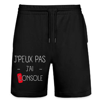 J'peux pas j'ai Console - Short de jogging bio TRAINER Stanley/Stella unisexe - noir - Devant - Nik (191cm) & Marisol (170cm)