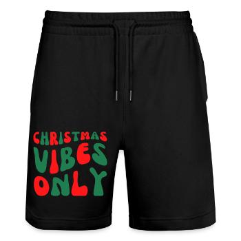 Christmas Vibes Only - Stanley/Stella Trainer Unisex Organic Jogging Shorts - black - Front - Nik (191cm) & Marisol (170cm)