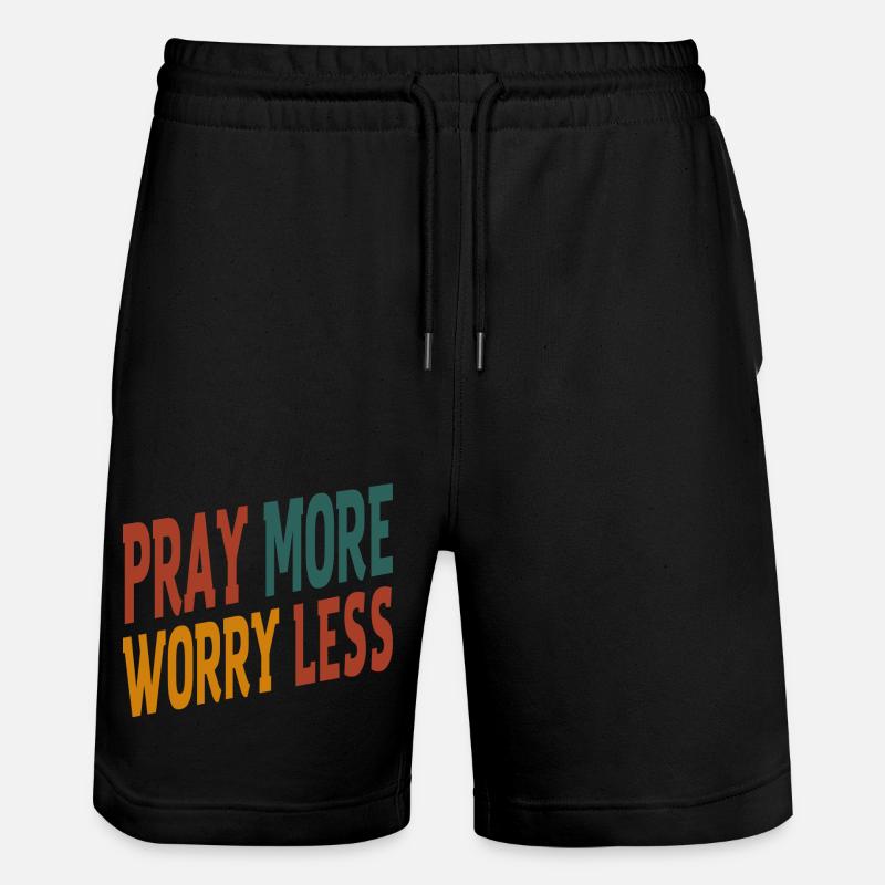 Priez plus, inquiètez-vous moins - Short de jogging bio TRAINER Stanley/Stella unisexe - noir