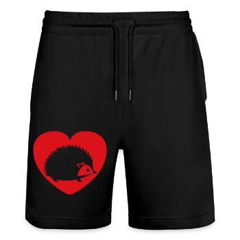Igel - Stanley/Stella Unisex Bio Joggingshorts Trainer  - Schwarz - Vorne - Nik (191cm) & Marisol (170cm)