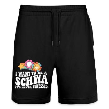 Je veux être professeur d’anglais Schwa ELA Life - Short de jogging bio TRAINER Stanley/Stella unisexe - noir - Devant - Nik (191cm) & Marisol (170cm)