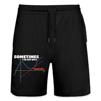 Math Humor Sometimes I Go Off On A Tangent - Stanley/Stella Unisex Bio Joggingshorts Trainer  - Schwarz - Vorne - Nik (191cm) & Marisol (170cm)