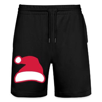 Weihnachtsmann - Stanley/Stella Unisex Bio Joggingshorts Trainer  - Schwarz - Vorne - Nik (191cm) & Marisol (170cm)