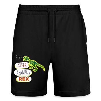 Sleepasaurus Rex magique à propos de l’au-delà - Short de jogging bio TRAINER Stanley/Stella unisexe - noir - Devant - Nik (191cm) & Marisol (170cm)