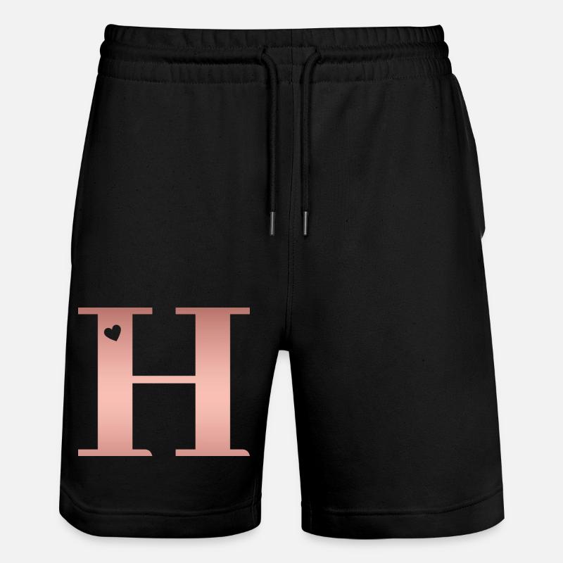 lettre H rose gold - Short de jogging bio TRAINER Stanley/Stella unisexe - noir