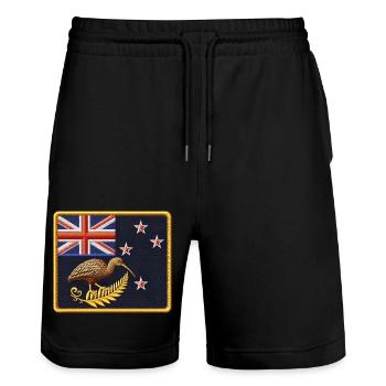 Nouvelle-Zélande Aotearoa Kiwi 23 - Short de jogging bio TRAINER Stanley/Stella unisexe - noir - Devant - Nik (191cm) & Marisol (170cm)