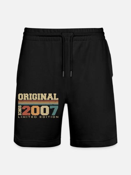 Originale 2007 Retro Regalo 17 ° Anniversario 2007 - Pantaloncini da jogger ecologici unisex Trainer di Stanley/Stella - nero