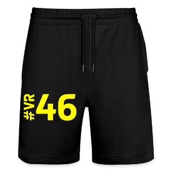 VR46 - Short de jogging bio TRAINER Stanley/Stella unisexe - noir - Devant - Nik (191cm) & Marisol (170cm)