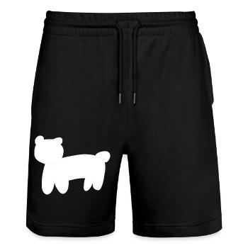 Bear Animal Symbol Brown - Stanley/Stella Trainer Unisex Organic Jogging Shorts - black - Front - Nik (191cm) & Marisol (170cm)