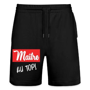 MAITRE - Short de jogging bio TRAINER Stanley/Stella unisexe - noir - Devant - Nik (191cm) & Marisol (170cm)