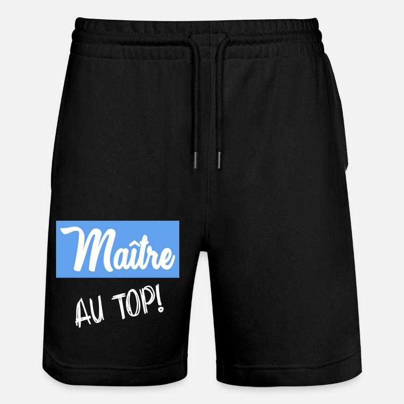 MAÎTRE. MAITRE. MERCI. MERCI MAÎTRE - Short de jogging bio TRAINER Stanley/Stella unisexe - noir