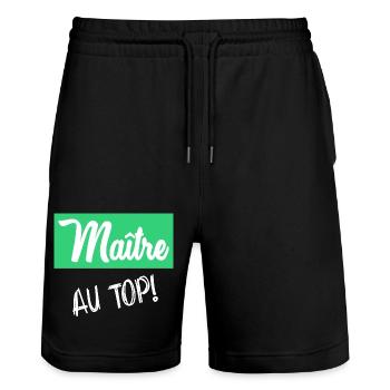 MAITRE - Short de jogging bio TRAINER Stanley/Stella unisexe - noir - Devant - Nik (191cm) & Marisol (170cm)