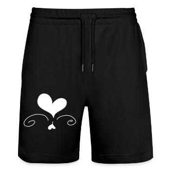 Coeur Amour Symbole Forme - Short de jogging bio TRAINER Stanley/Stella unisexe - noir - Devant - Nik (191cm) & Marisol (170cm)