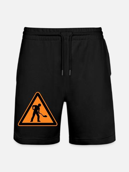 Sign road construction construction site - Stanley/Stella Trainer Unisex Organic Jogging Shorts - black