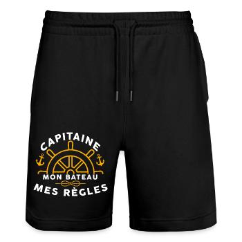 Capitaine mes règles - Short de jogging bio TRAINER Stanley/Stella unisexe - noir - Devant - Nik (191cm) & Marisol (170cm)