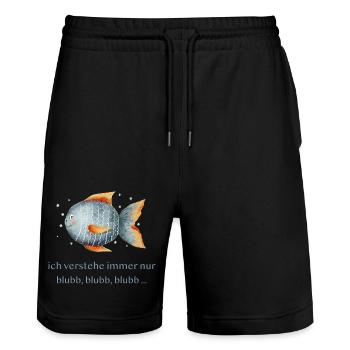 Sweet fish - blubb, blubb, blubb - Stanley/Stella Trainer Unisex Organic Jogging Shorts - black - Front - Nik (191cm) & Marisol (170cm)