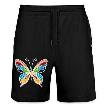 Papillon - Short de jogging bio TRAINER Stanley/Stella unisexe - noir - Devant - Nik (191cm) & Marisol (170cm)