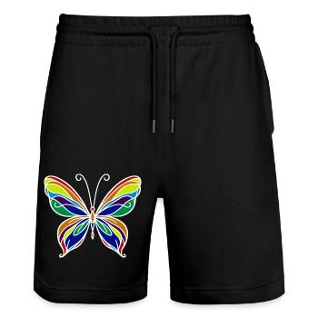 Papillon - Short de jogging bio TRAINER Stanley/Stella unisexe - noir - Devant - Nik (191cm) & Marisol (170cm)