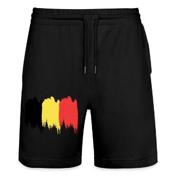Drapeau belge - Short de jogging bio TRAINER Stanley/Stella unisexe - noir - Devant - Nik (191cm) & Marisol (170cm)