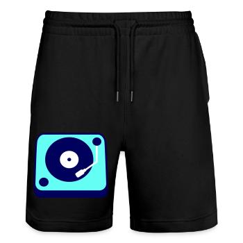 Table de mixage Soirée DJ Vinyle Disque Musique Amour - Short de jogging bio TRAINER Stanley/Stella unisexe - noir - Devant - Nik (191cm) & Marisol (170cm)