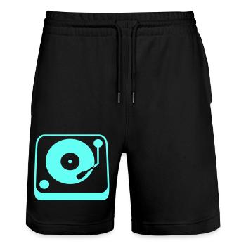 Mixer Party DJ Vinyl Record Music Love - Stanley/Stella Trainer Unisex Organic Jogging Shorts - black - Front - Nik (191cm) & Marisol (170cm)