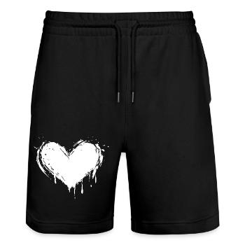 Herz Symbol - Stanley/Stella Unisex Bio Joggingshorts Trainer  - Schwarz - Vorne - Nik (191cm) & Marisol (170cm)