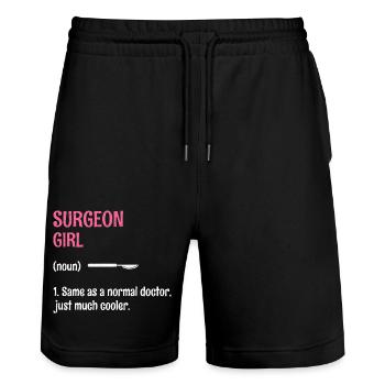 Surgeon Girl Same As A Normal Doctor Just Much Coo - Stanley/Stella Trainer Unisex Organic Jogging Shorts - black - Front - Nik (191cm) & Marisol (170cm)