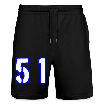 51 Zahl Symbol - Stanley/Stella Unisex Bio Joggingshorts Trainer  - Schwarz - Vorne - Nik (191cm) & Marisol (170cm)
