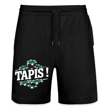 Tapis ! - Short de jogging bio TRAINER Stanley/Stella unisexe - noir - Devant - Nik (191cm) & Marisol (170cm)