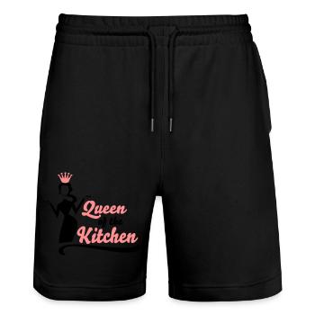 Fun gifts for women who love to cook - Stanley/Stella Trainer Unisex Organic Jogging Shorts - black - Front - Nik (191cm) & Marisol (170cm)