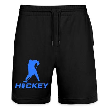 Hockey Players - Stanley/Stella Trainer Unisex Organic Jogging Shorts - black - Front - Nik (191cm) & Marisol (170cm)