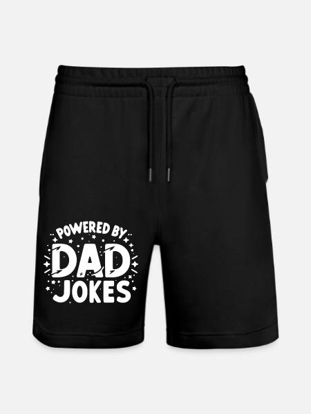 Powered by Dad Jokes - Stanley/Stella Trainer Unisex Organic Jogging Shorts - black