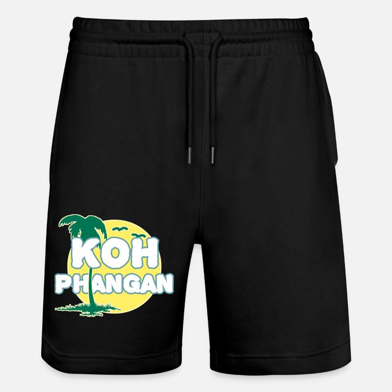 Full Moon Palm Tree K8h Phangan - Stanley/Stella Trainer Unisex Organic Jogging Shorts - black