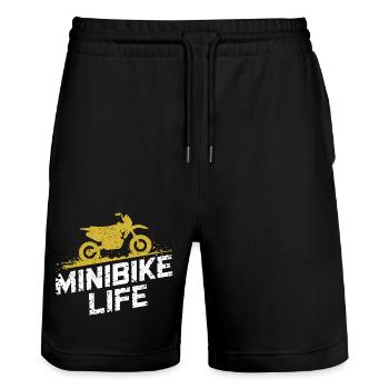 Kleine Bikes, große Leidenschaft - Stanley/Stella Unisex Bio Joggingshorts Trainer  - Schwarz - Vorne - Nik (191cm) & Marisol (170cm)
