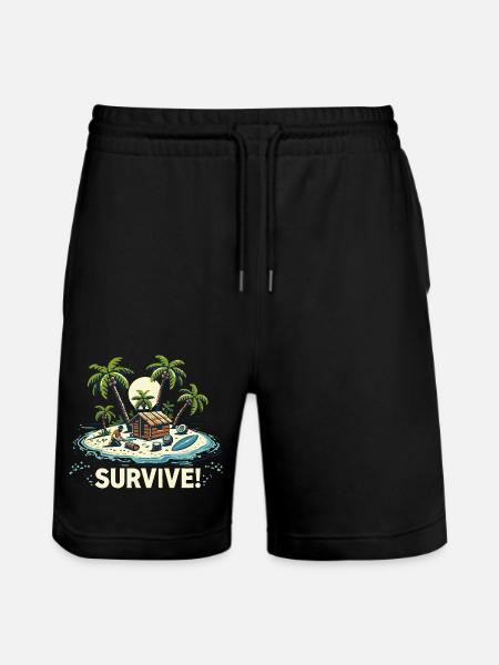 VACATION ON THE ISLAND - Stanley/Stella Trainer Unisex Organic Jogging Shorts - black