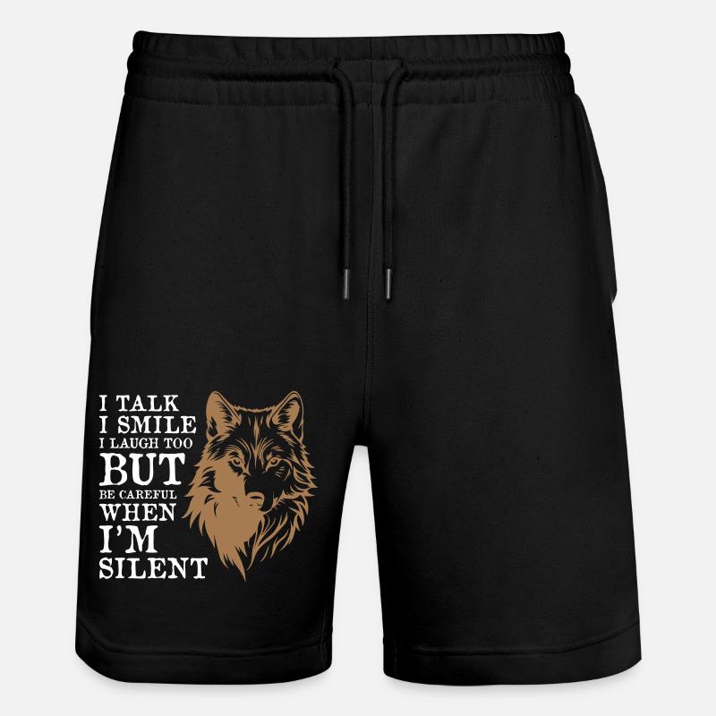 Cool Wolf - Stanley/Stella Unisex Bio Joggingshorts Trainer  - Schwarz