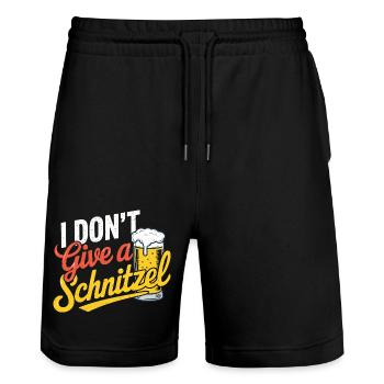 I Don't Give a Schnitzel - Stanley/Stella Trainer Unisex Organic Jogging Shorts - black - Front - Nik (191cm) & Marisol (170cm)